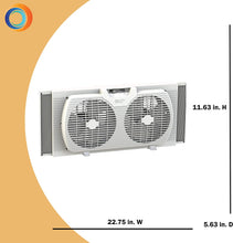 Load image into Gallery viewer, Comfort Zone CZ319WT 9-inch Twin Window Fan with Manual Reversible Airflow Control, Auto-Locking Expanders and 2-Speed Fan Switch