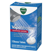 Load image into Gallery viewer, Vicks VapoShower, 3 Count Shower Bomb Tablets, Soothing Vicks Vapor Steam Aromatherapy with Eucalyptus and Menthol