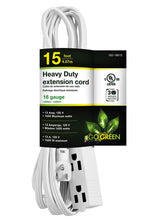 Load image into Gallery viewer, GoGreen Power GG-19615 16/3 15&#39; 3-Outlet Extension Cord - White