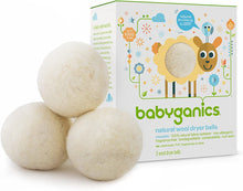 Load image into Gallery viewer, Babyganics Natural Wool Laundry Dryer Balls, 3 ct, Packaging May Vary
