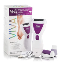 Load image into Gallery viewer, Spa Sciences VIVA Most Powerful Pedicure Tool Available-Professional Electronic Foot Smoothing Pedi Tool for Removing Hard, Dry, Cracked Skin/Calluses on Feet, Rechargeable-2 Treatment Heads Included