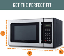 Load image into Gallery viewer, Farberware Classic FMO09AHTBKD Classic 0.9 Cu. Ft. 900-Watt Microwave Oven with LED Lighting, Stainless Steel