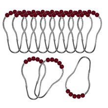 Load image into Gallery viewer, Creative Home Ideas Ombre Textured Shower Curtain with Beaded Rings, Barn Red