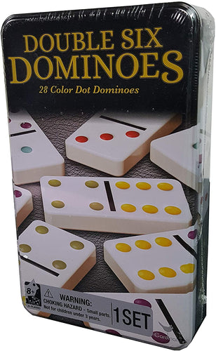 Cardinal, Double 6 Dominoes in Tin