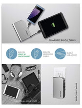 Load image into Gallery viewer, myCharge HubPlus-C Portable Charger 6700mAh Power Bank, USB-A Port with Qualcomm Quick Charge 3.0, Integrated Micro-USB &amp; USB-C Cables, Foldable Wall Plug (Not Compatible with Apple Devices)