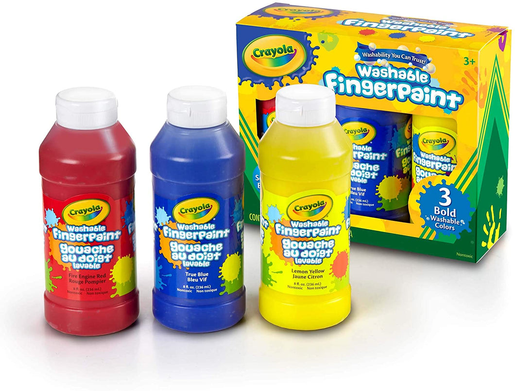 Crayola 8-Ounce Primary Washable Fingerpaint (3 Count)