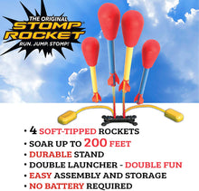 Load image into Gallery viewer, The Original Stomp Rocket Dueling Rockets, 4 Rockets and Rocket Launcher - Outdoor Rocket Toy Gift for Boys and Girls Ages 6 Years and Up - Great for Outdoor Play with friends in the backyard &amp; parks