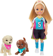 Load image into Gallery viewer, Barbie Dreamhouse Adventures Chelsea Doll, 6-Inch Blonde in Soccer Uniform, with Soccer Playset and Accessories, Gift for 3 to 7 Year Olds
