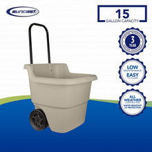 Load image into Gallery viewer, Suncast Resin 15.5 Gallon Multi-Purpose Cart with Wheels, Brown