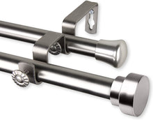 Load image into Gallery viewer, Rod Desyne Topper Double Curtain Rod 3/4 inch Dia Set