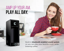 Load image into Gallery viewer, Chefman Coffee Maker K-Cup BUZZ Brewer with Bluetooth Enabled Speaker System and FILTER INCLUDED For Use With Coffee Grounds - Small Footprint Single Serve - RJ14-BUZZ