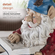 Load image into Gallery viewer, Alpine Gnome Reading a Book Statue, 14 Inch Tall