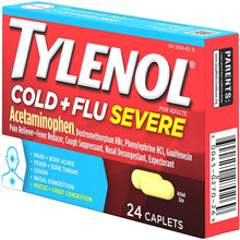 Load image into Gallery viewer, Tylenol Cold + Flu Severe Medicine Caplets for Cold, Flu, Fever, Cough &amp; Congestion Relief, 24 ct