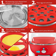Load image into Gallery viewer, Elite Gourmet Eggs &amp; Soft, Medium, Hard-Boiled Egg Boiler Cooker with Auto Shut-Off and Buzzer, Measuring Cup Included, BPA Free