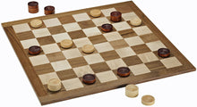 Load image into Gallery viewer, WE Games Classic Checkers Set - Dark Brown &amp; Natural Pieces with Solid Wood Board 18 in. (Made in USA)