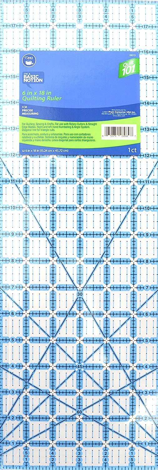 Dritz Quilt 101 28013 Ruler, 6 x 18-Inch