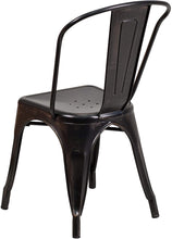 Load image into Gallery viewer, Flash Furniture Commercial Grade 4 Pack Black-Antique Gold Metal Indoor-Outdoor Stackable Chair