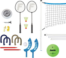 Load image into Gallery viewer, Franklin Sports Fun 5 Combo Set - Badminton, Volleyball, Flip Toss, Flying Disc - Horseshoes or Ring Toss
