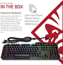 Load image into Gallery viewer, Omen by HP Sequencer Wired USB Mechanical Optical Gaming Keyboard – 10X Faster – Blue Switch - Volume Roller Bar – 16.8M RGB Colors – Anti Ghosting