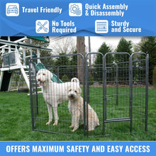 Load image into Gallery viewer, Iconic Pet Heavy Duty Metal Tube Pen Pet Dog Exercise and Training Playpen in Varying Sizes - Portable Exercise Puppy Cage with 8 Interlocking Metal Tube Panels, No Tools Required to Setup