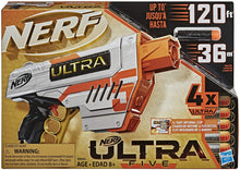 Load image into Gallery viewer, NERF Ultra Five Blaster -- 4-Dart Internal Clip, 4 Ultra Darts, Dart Storage -- Compatible Only Ultra Darts