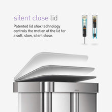 Load image into Gallery viewer, simplehuman 30 Liter Rectangular Hands-Free Kitchen Step Trash Can with Soft-Close Lid, Brushed Stainless Steel