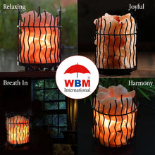 Load image into Gallery viewer, WBM 1301B Himalayan Glow Himalayan Salt lamp Night Light Tall Round Basket Salt lamp,Himalayan Night Light Salt Lamp with ETL Salt lamp Light Bulb/Dimmer Control and Salt Chunks