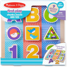 Load image into Gallery viewer, Melissa &amp; Doug FIRST PLAY ABC-123 Chunky Puzzle
