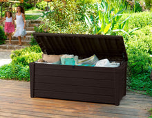 Load image into Gallery viewer, Keter Brightwood 120 Gallon Outdoor Garden Resin Patio Storage Furniture Deck Box