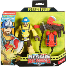 Load image into Gallery viewer, Fisher-Price Rescue Heroes Forrest Fuego, 6-Inch Figure with Accessories