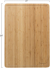 Load image into Gallery viewer, Two Tone Bamboo Cutting Board- Extra Thick, Eco Friendly and Antibacterial Chopping and Serving Board with Juice Groove