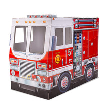 Load image into Gallery viewer, Melissa &amp; Doug Fire Truck Indoor Corrugate Cardboard Playhouse (4 Feet Long)