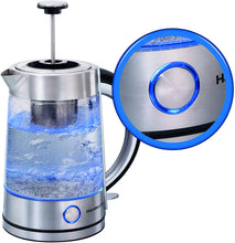 Load image into Gallery viewer, Hamilton Beach 1.7 Liter Electric Glass Kettle With Tea Steeper