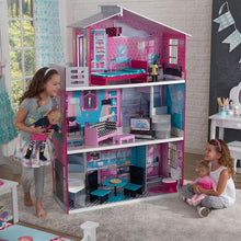 Load image into Gallery viewer, KidKraft Wooden Breanna Dollhouse for 18" Dolls with 12Piece Accessories, 5-Foot Tall Toy, Multicolor, Model:65882