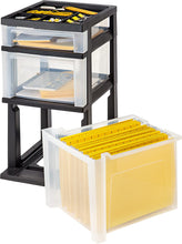 Load image into Gallery viewer, IRIS 3-Drawer File Cart with Organizer Top, Without Wheels, Black