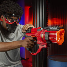 Load image into Gallery viewer, Nerf Rival Roundhouse XX-1500 Red Blaster -- Clear Rotating Chamber Loads Rounds into Barrel -- 5 Integrated Magazines, 15 Nerf Rival Rounds