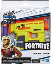 Load image into Gallery viewer, NERF Fortnite Micro AR-L Microshots Dart-Firing Toy Blaster &amp; 2 Official Elite Darts for Kids, Teens, Adults