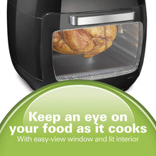 Load image into Gallery viewer, Hamilton Beach 11.6 QT Digital Air Fryer Oven with Rotisserie and Rotating Basket, 8 Pre-Set Functions including Dehydrator, Roaster &amp; Toaster, 1700W, Black (35070)