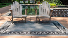 Load image into Gallery viewer, Casual Greek Key Transitional Indoor and Outdoor Flatweave Area Rug