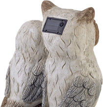 Load image into Gallery viewer, Alpine Corporation Benzara ALP-QWR476SLR 16&quot; Solar Owl Family Welcome Statue Animal Statue
