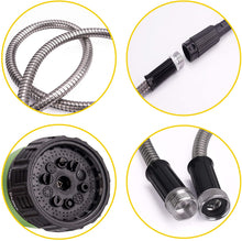 Load image into Gallery viewer, JAHRSTIM Titan Steel Strong Heavy-Duty Steel Metal Hose with 10 Nozzle Settings, Durable Rubber Gaskets and Tear Resistant, 3/4&quot; Diameter