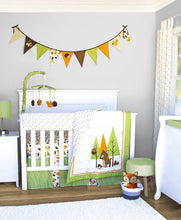 Load image into Gallery viewer, Pam Grace Creations 6 Piece Charming Forest Animals Crib Bedding Set