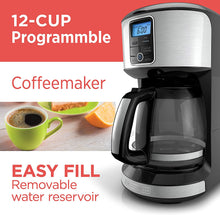 Load image into Gallery viewer, BLACK+DECKER 12-Cup Programmable Coffeemaker, Stainless Steel, CM4100S