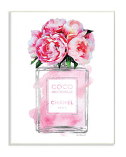 Load image into Gallery viewer, Stupell Industries Glam Perfume Bottle V2 Flower Silver Pink Peony Oversized Wall Plaque Art, Proudly Made in USA