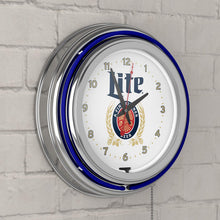 Load image into Gallery viewer, Trademark Gameroom Miller Lite Chrome Double Rung Neon Clock - Retro Design