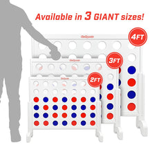Load image into Gallery viewer, GoSports Giant Wooden 4 in a Row Game - 3 foot Width - With Coins, Portable Case and Rules