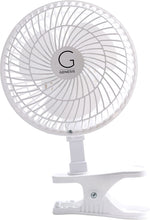 Load image into Gallery viewer, Genesis 6-Inch Clip Convertible Table-Top &amp; Clip Fan Two Quiet Speeds - Ideal For The Home, Office, Dorm, More White