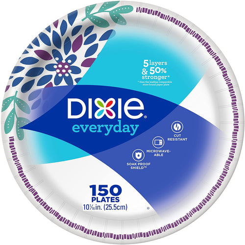 Dixie Everyday Paper Plates, Dinner Plates, 10 1/16 Inch, 150 Count