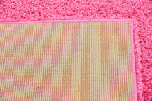 Load image into Gallery viewer, Unique Loom Solo Solid Shag Collection Modern Plush Taffy Pink Runner Rug (3' x 10')