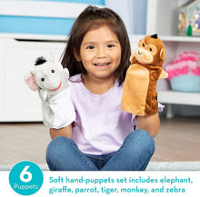 Load image into Gallery viewer, Melissa &amp; Doug Safari Buddies Hand Puppets Puppet Set